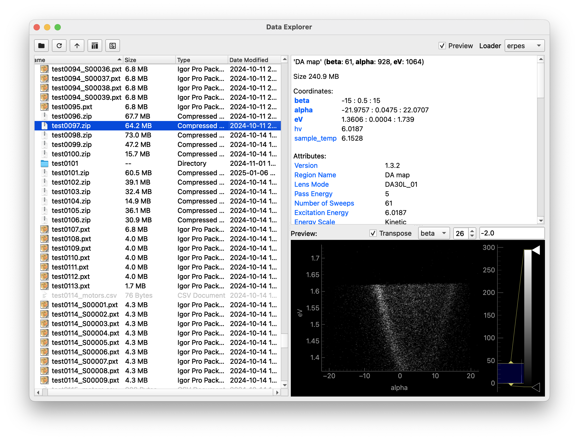 Data explorer window in light mode